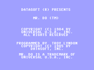 Mr. Do title screen for Commodore 64